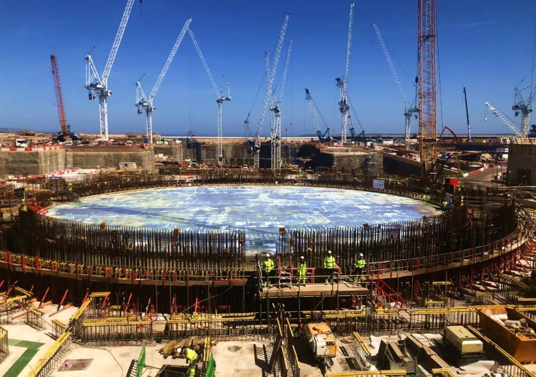 英国欣克利角C核电项目按期完成2号机组核岛筏基混凝土浇筑